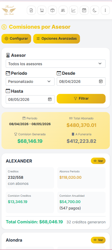 Sistema de creditos, seguros y cobranza